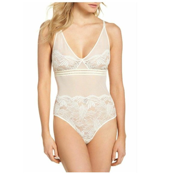 Calvin Klein Perfectly Fit Mesh And Lace Bodysuit - Picture 1 of 3